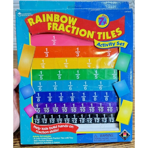 Learning Resources Rainbow Fraction Plastic Tiles Activity Set - Picture 1 of 6